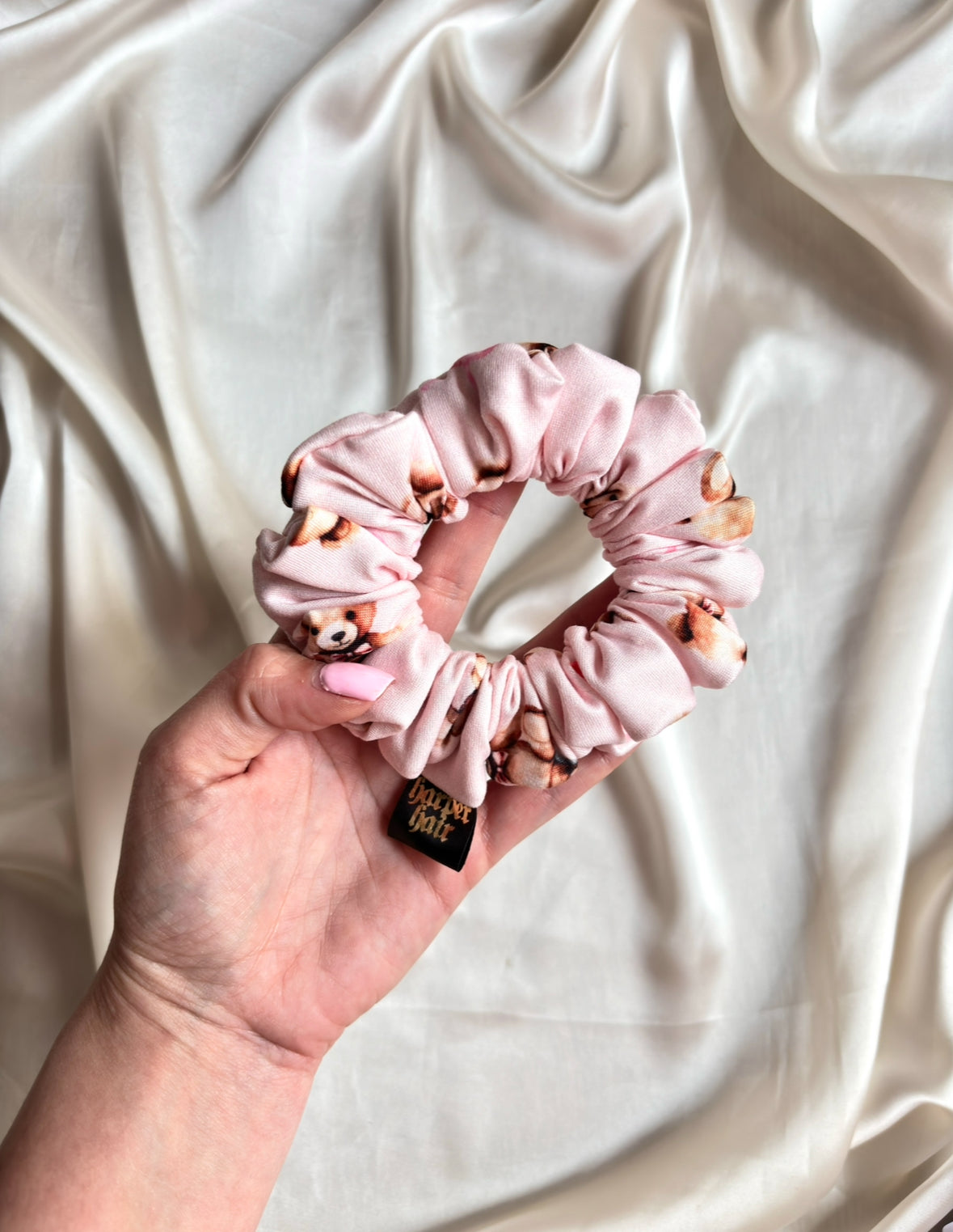 Blush Bear Skinny Scrunchie