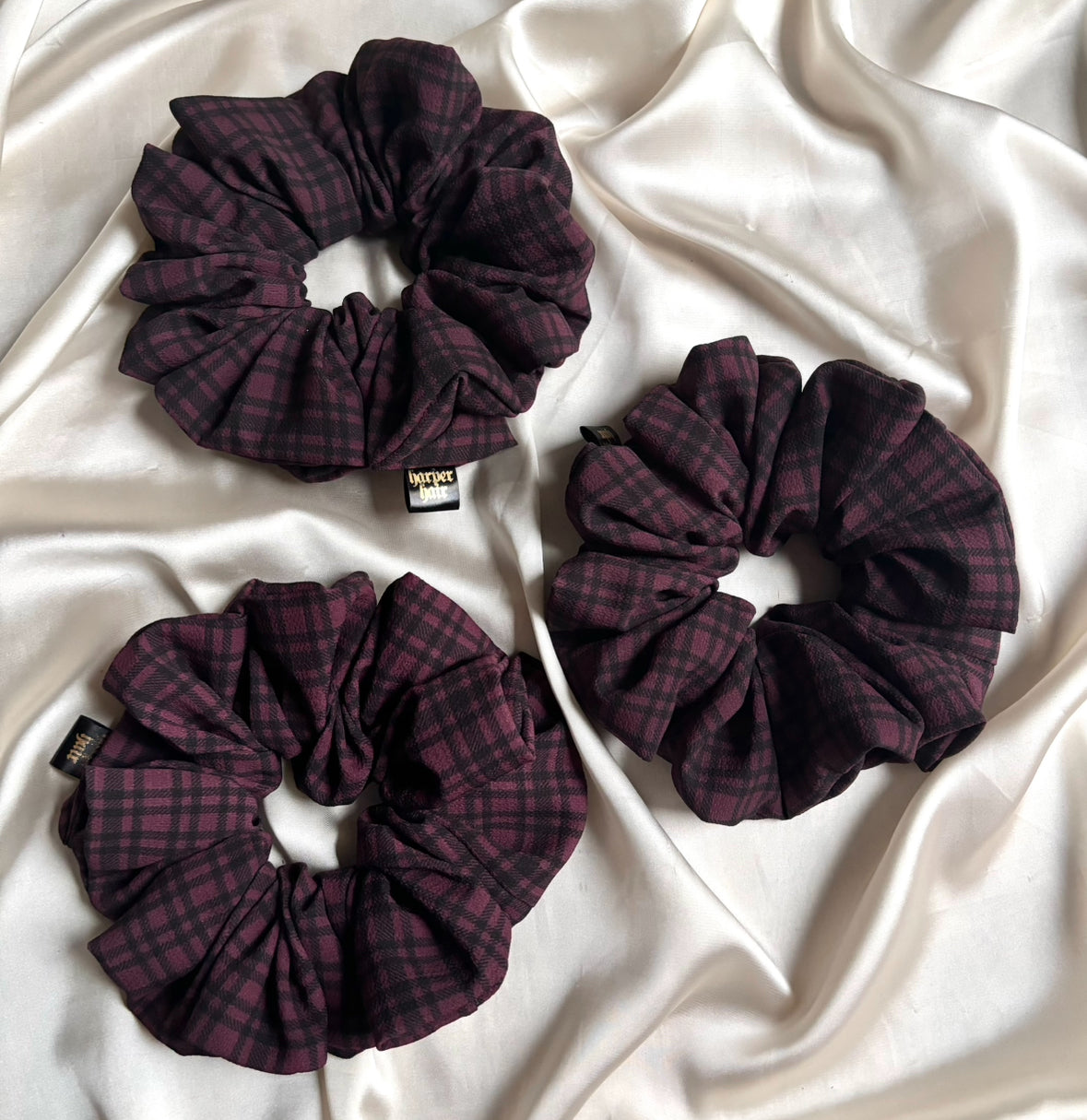 Berry Plaid Scrunchie