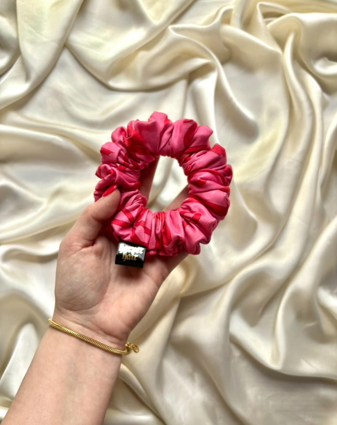 Magenta Bows Skinny Scrunchie