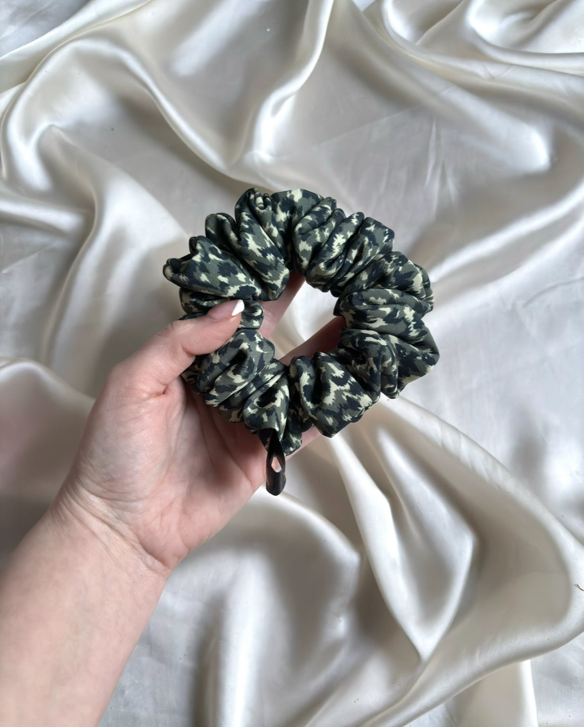 Camo Leopard Skinny Scrunchie