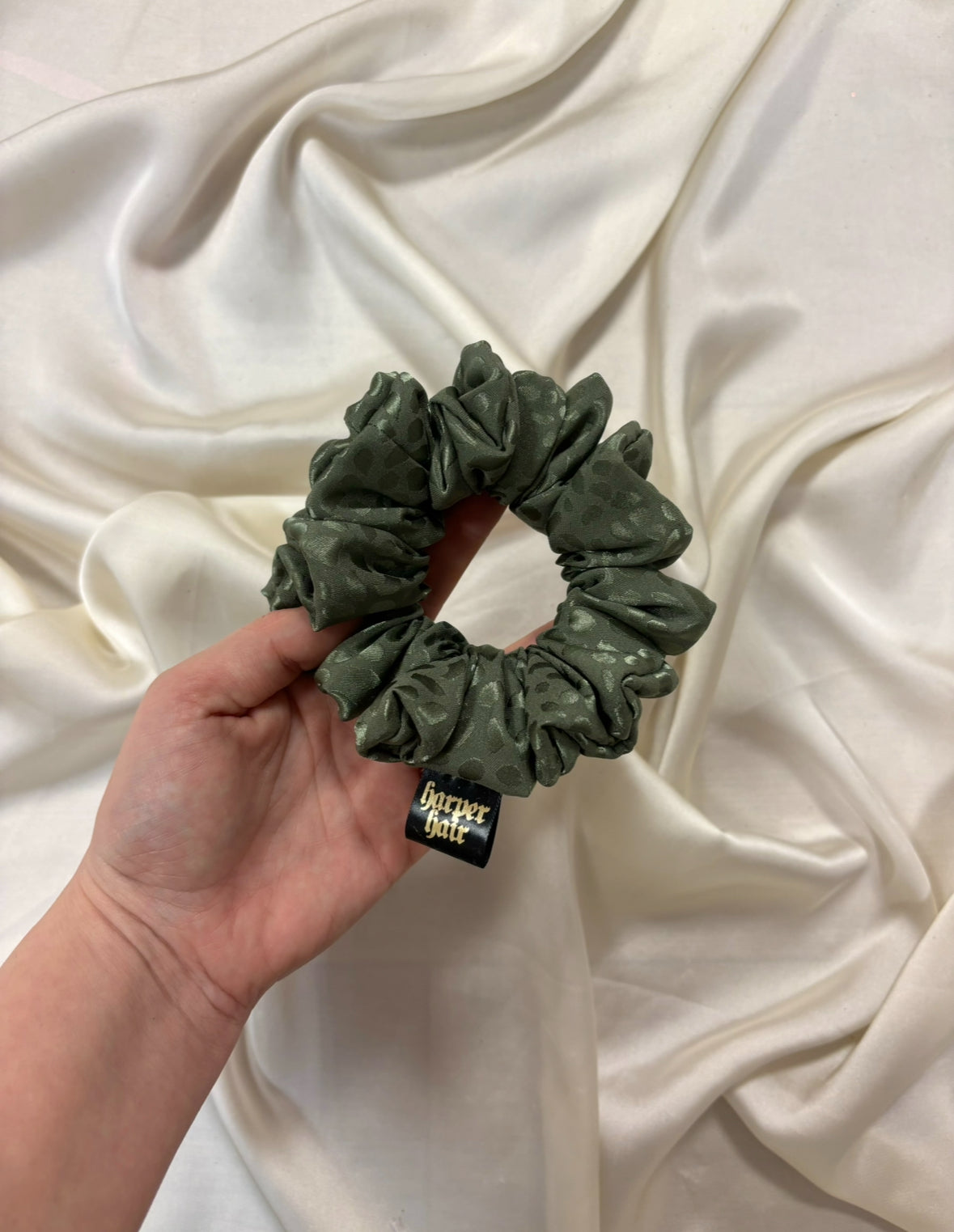 Sage Dapple Skinny Scrunchie