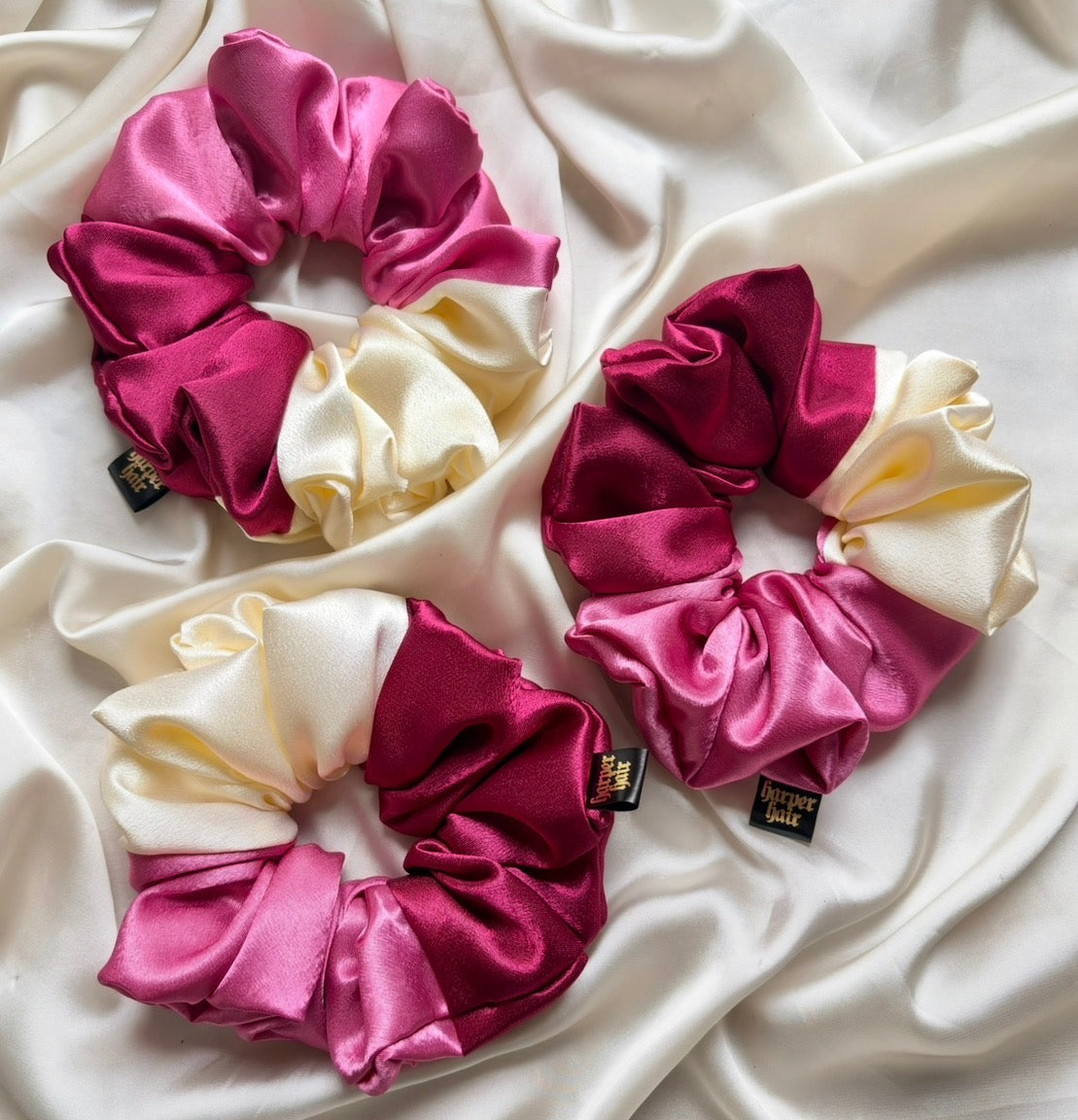 Raspberry Ripple Trio XL Scrunchie