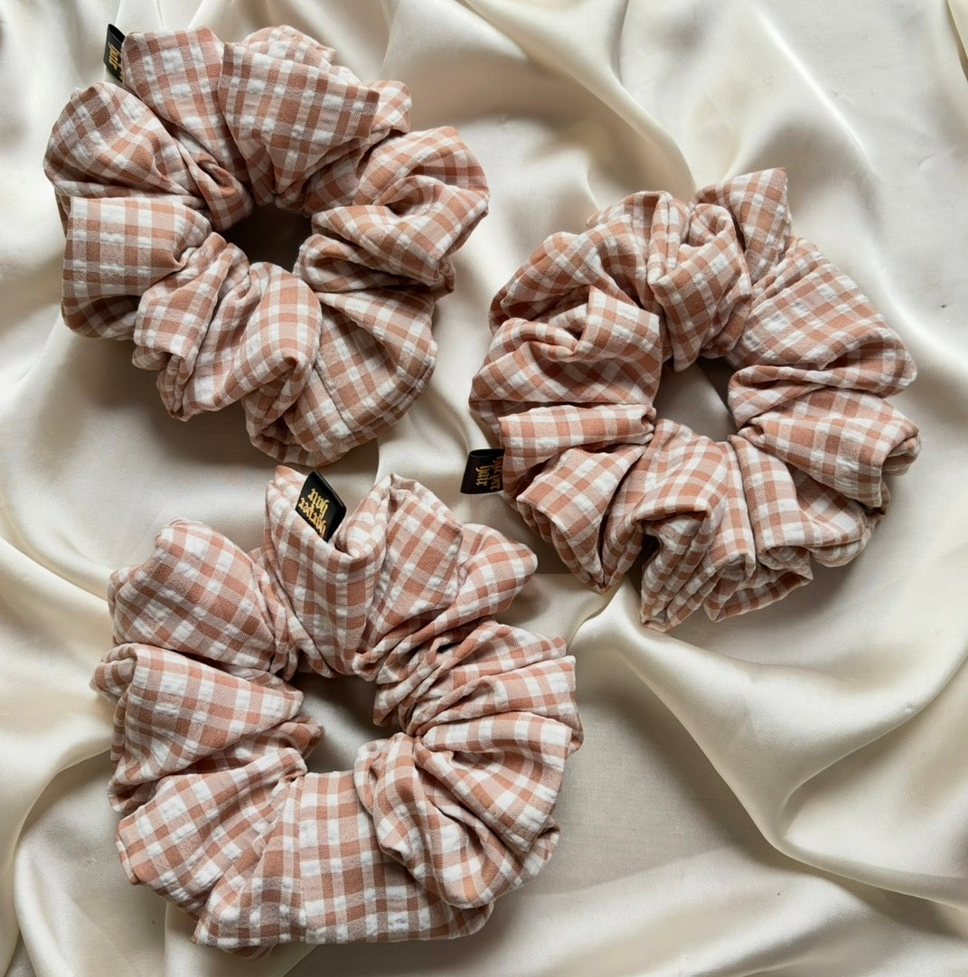 Peachy Gingham XL Scrunchie
