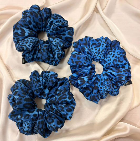 Sapphire Leopard Scrunchie