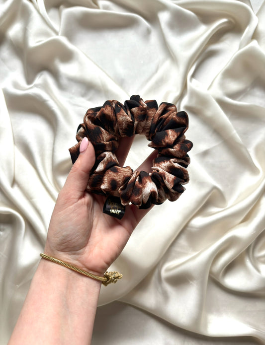 Maroon Leopard Skinny Scrunchie