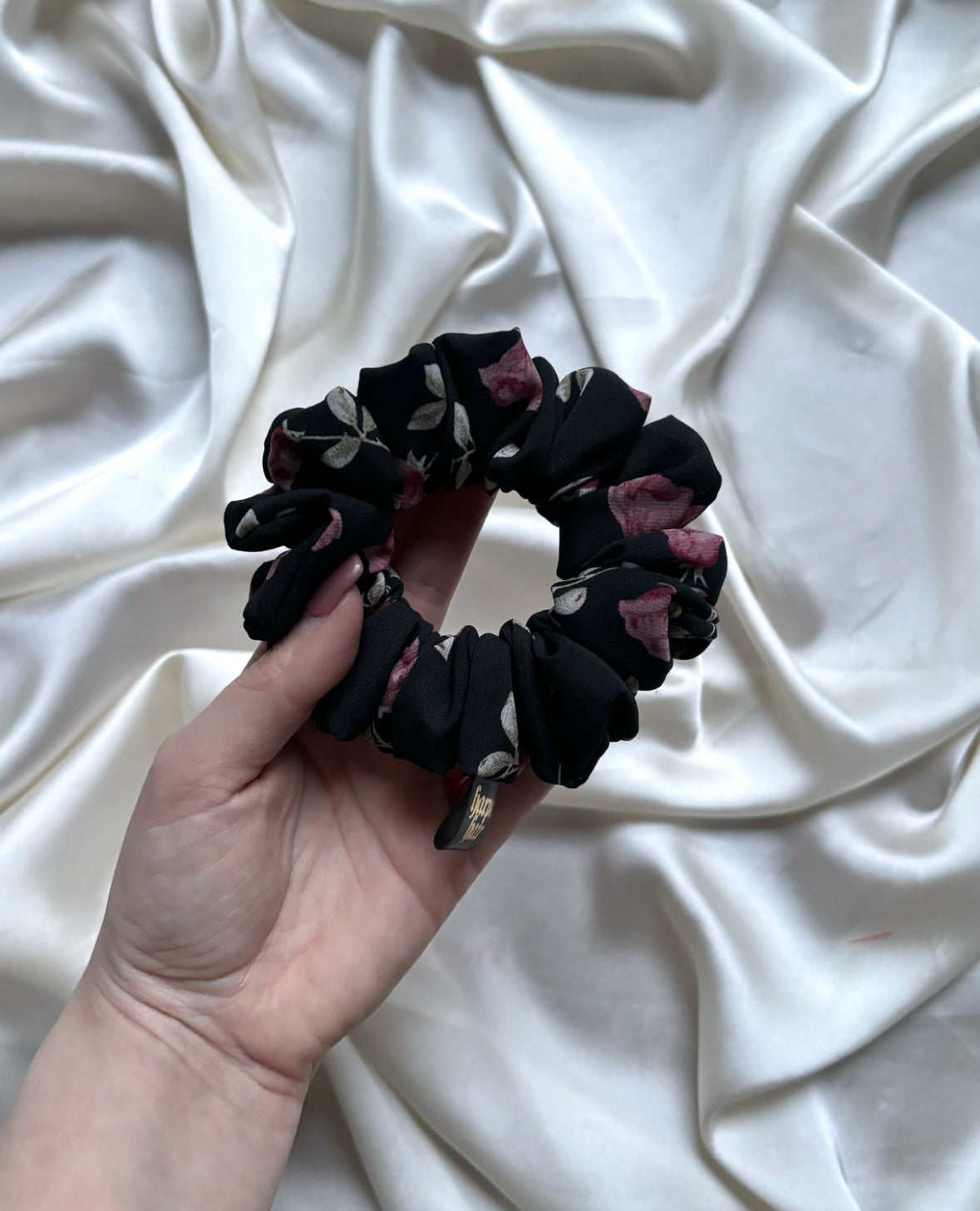 Midnight Rose Skinny Scrunchie