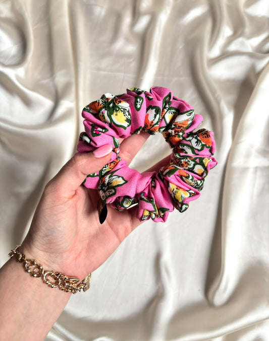Cerise Vines Skinny Scrunchie