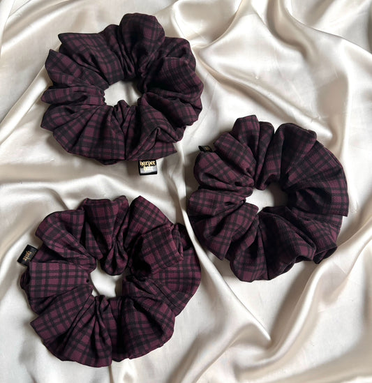 Berry Plaid Scrunchie
