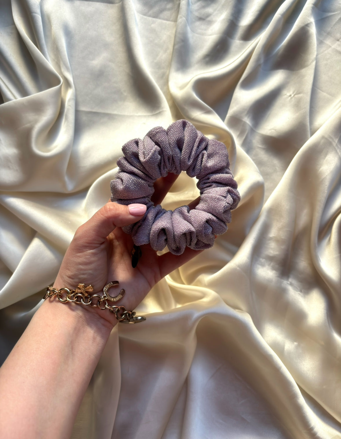 Lavender Stardust Skinny Scrunchie