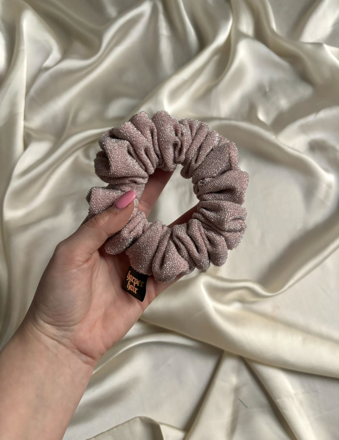 Blush Stardust Skinny Scrunchie
