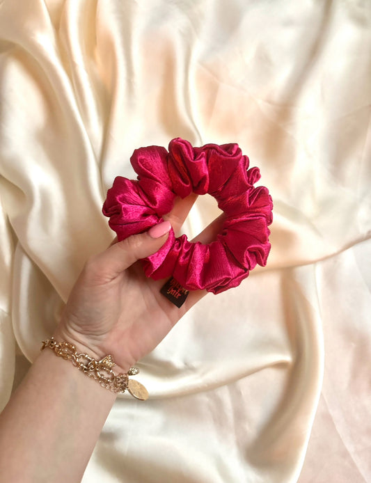 Cerise Luxe Skinny Scrunchie