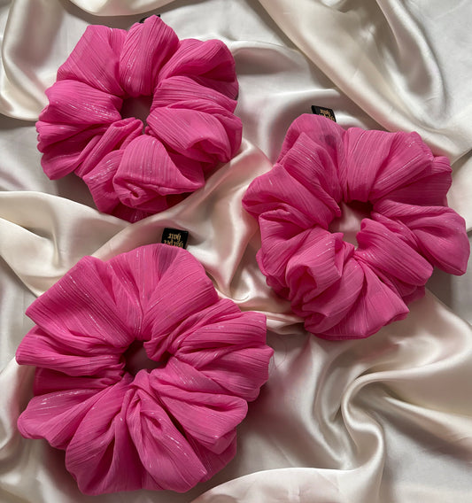 Cerise Glimmer Scrunchie
