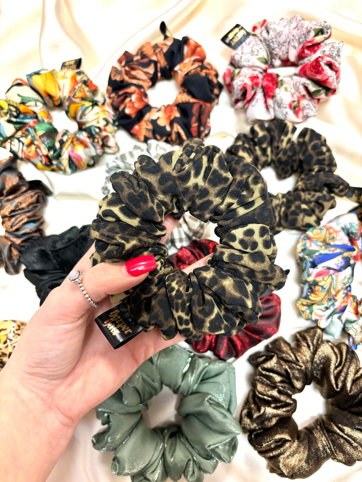 Chocolate Leopard Skinny Scrunchie