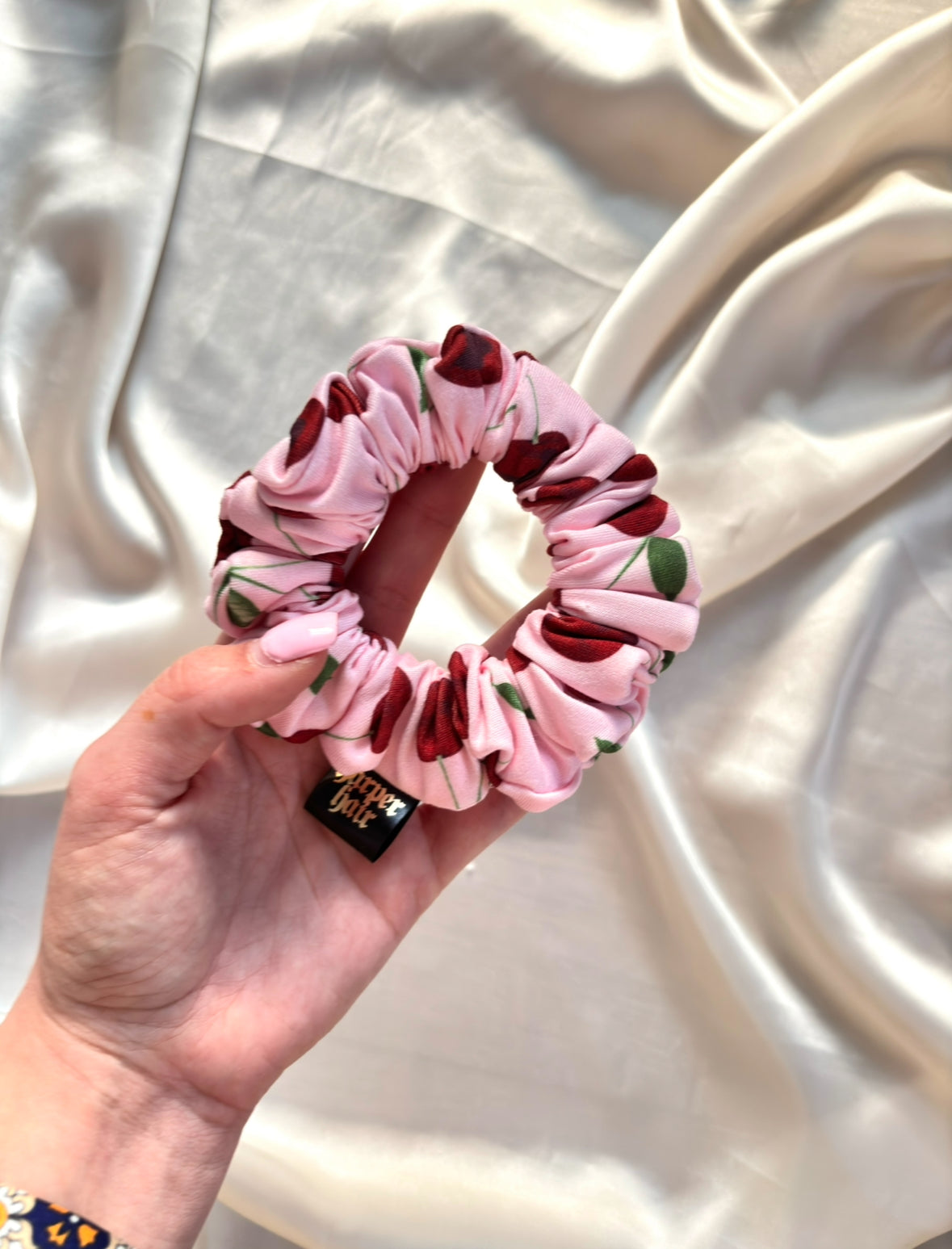 Cherry Charm Skinny Scrunchie