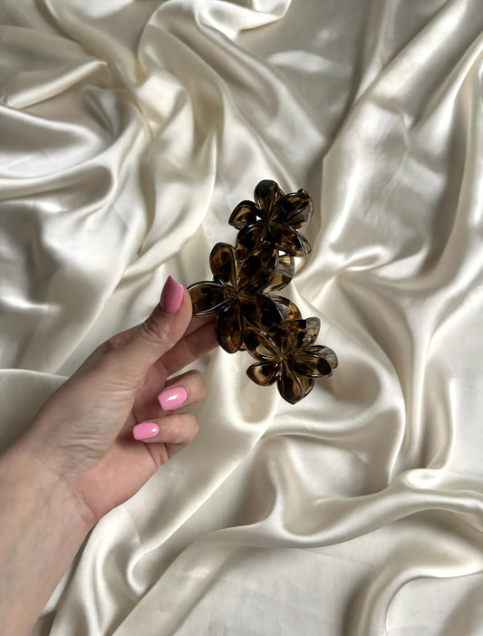 Tortoise Flowers Claw Clip