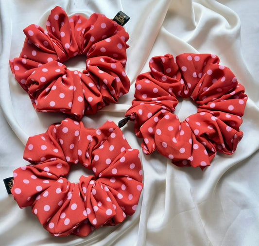 Terracotta Polka Dot XL Scrunchie