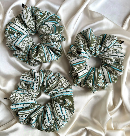 Olive Trellis XL Scrunchie