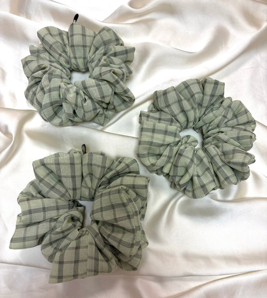 Mint Twill Scrunchie