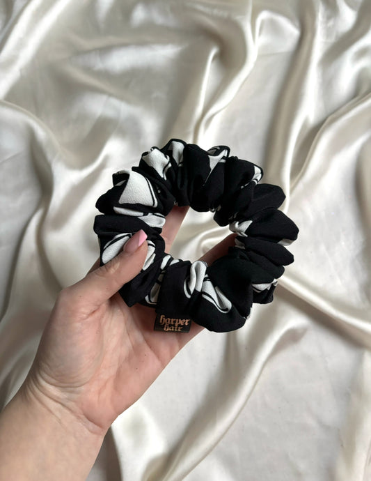 Monochrome Bows Skinny Scrunchie