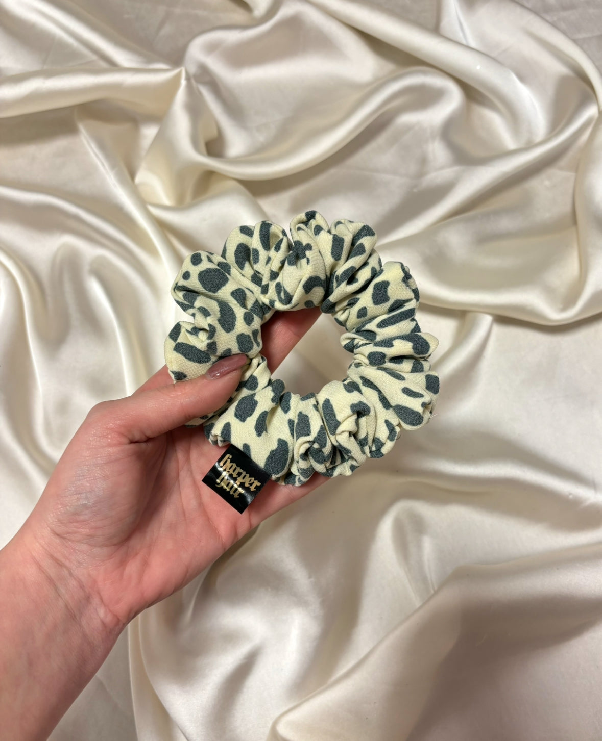 Lemon Leopard Skinny Scrunchie