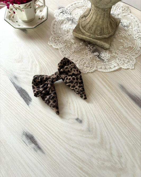 Mocha Leopard Petite Bow