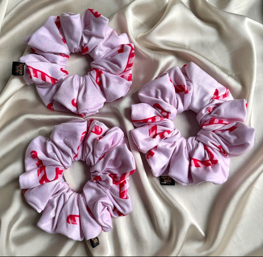 Blush Candy Cane Scrunchie