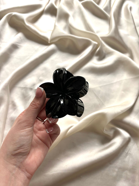 Black Flower Clip