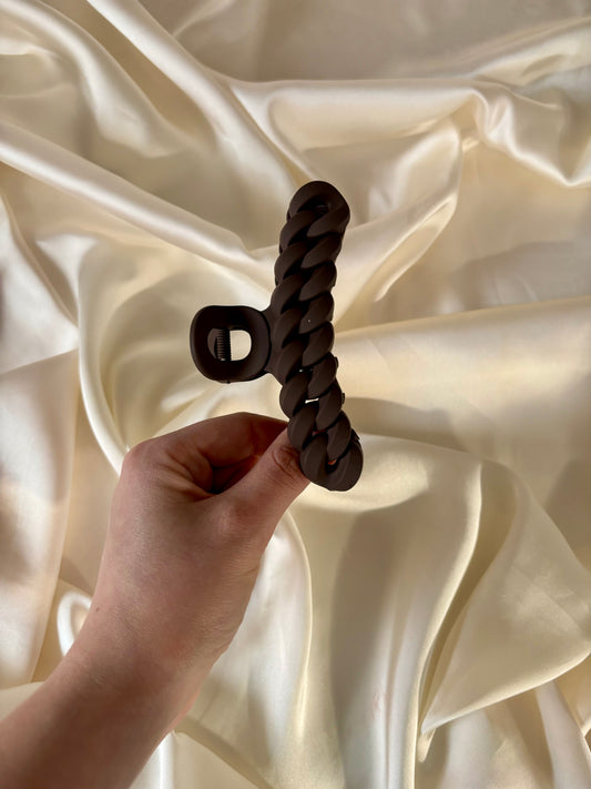 Brown Chain Claw Clip