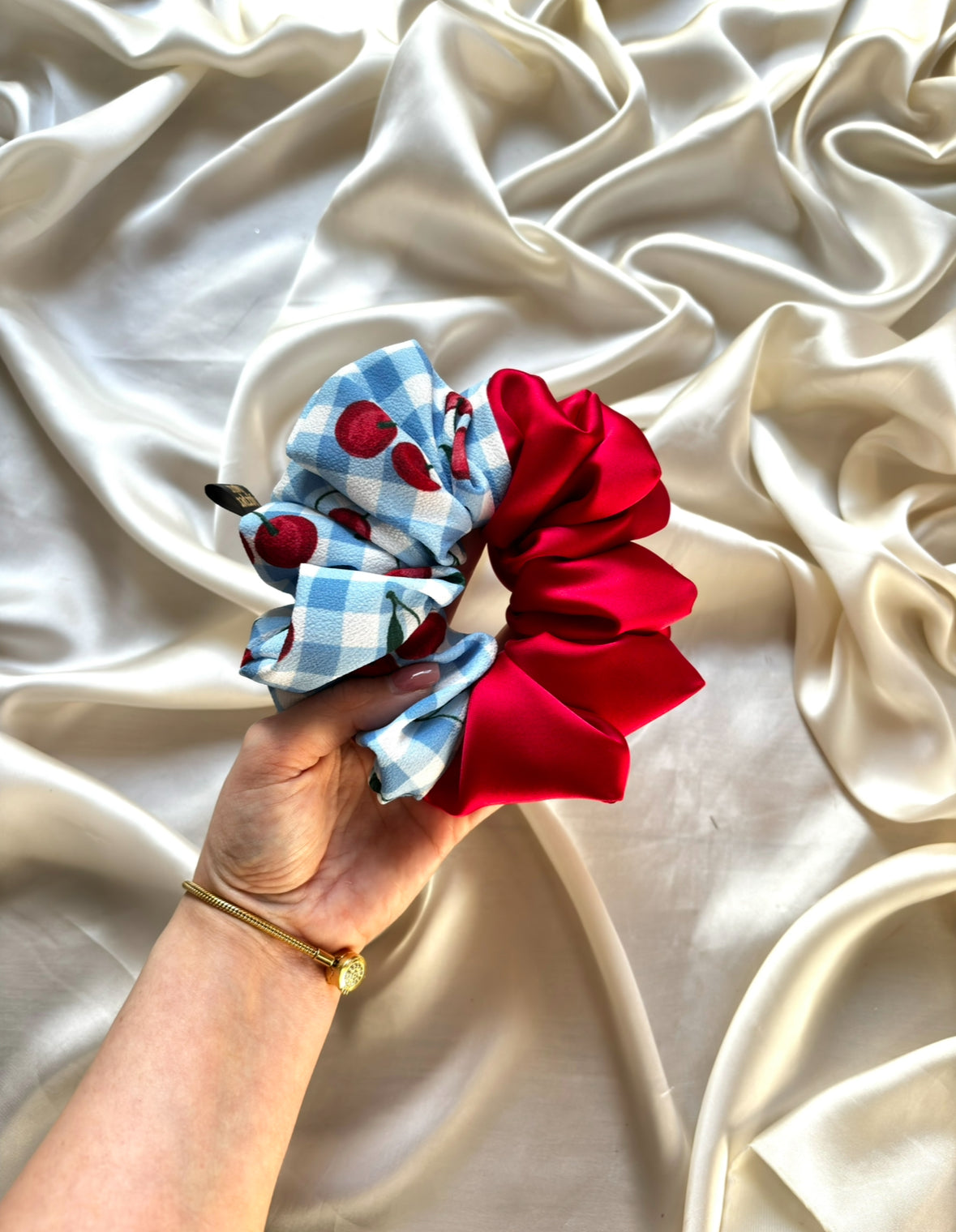 Monroe / Cherry Check XL Scrunchie
