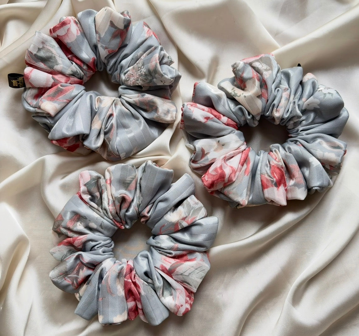 Silver Bloom XL Scrunchie