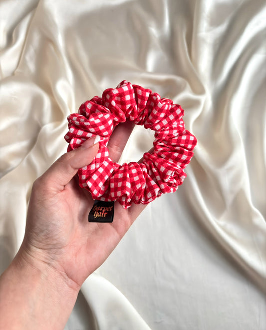 Ruby Gingham Skinny Scrunchie
